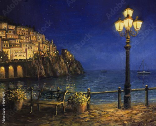 Nowoczesny obraz na płótnie Summer Evening in Amalfi