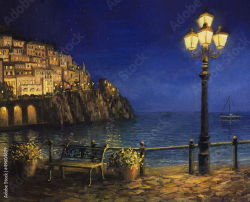 Naklejka ścienna Summer Evening in Amalfi