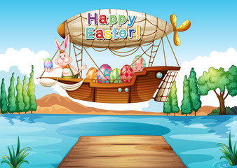 Wall Mural - An airship with an easter greeting