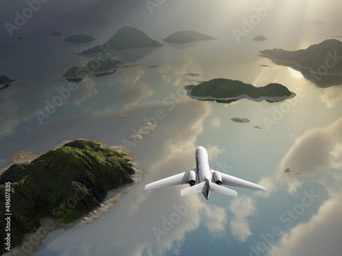 samolot-leci-nad-wyspami
