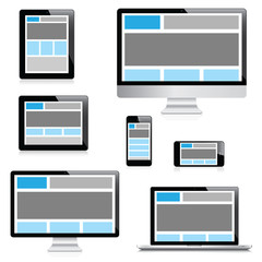 Aufkleber - Responsive web design in electronic devices isolation vector