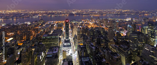 Plakat na papierze fotorealistycznym Manhattan nocą, Nowy Jork