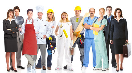 Canvas Print - Group of workers people.