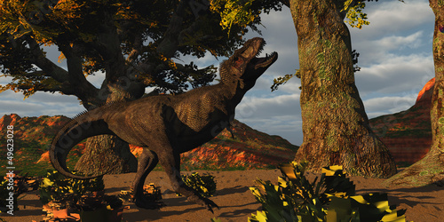 Naklejka samoprzylepna Przeciwność t-rex