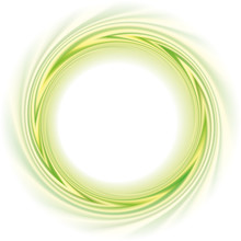 Abstract Vector Frame. Green And Yellow Stripes Swirling Circle