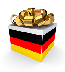 Poster - Giftbox with german flag.