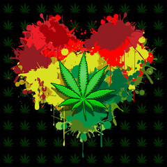 Wall Mural - Love marijuana