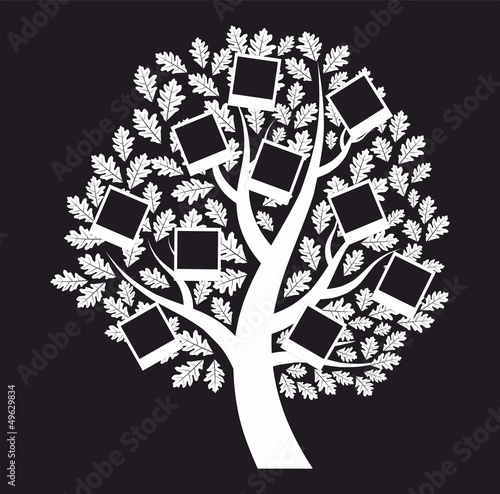 Family genealogical tree on black background, vector - Buy this stock