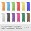 Transparent Ribbons Set 1. Tags, Bookmarks. Vector