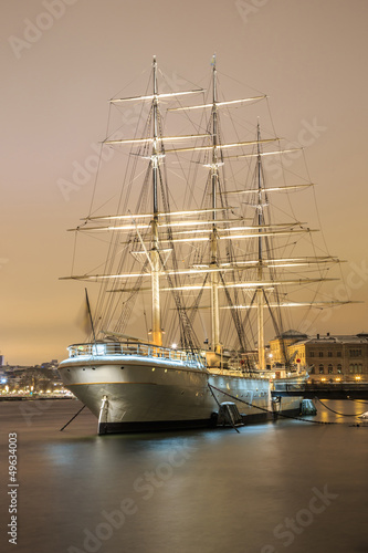 Obraz w ramie Sailboat in Stockholm Sweden