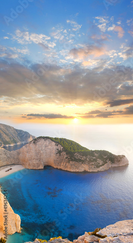 Obraz na płótnie canvas Plaża navagio z wraku w zakynthos, grecja