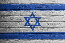 Brick Wall With A Painting Of A Flag, Israel
