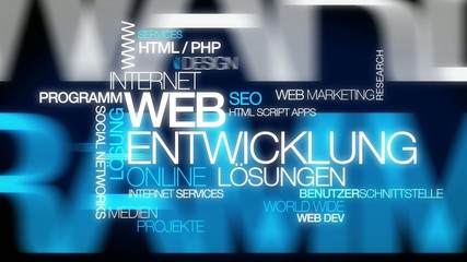 Wall Mural - web entwicklung online lösungen wort tag cloud animation