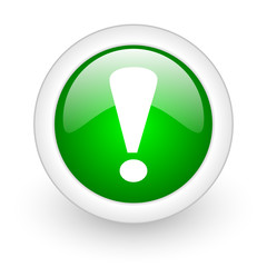 Aufkleber - exclamation sign green circle glossy web icon