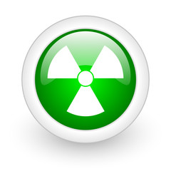 Leinwandbilder - radiation green circle glossy web icon on white background