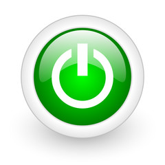 Aufkleber - power green circle glossy web icon on white background
