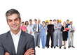 © WavebreakmediaMicro - Smiling businessman ahead a group of people with different jobs