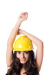 © Elnur - Young woman with hellow hard hat on white
