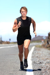 Man jogging on a country road