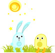 chick and rabbit