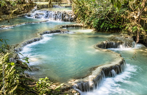 Fotoboard na płycie Kuang si falls - wodospady w luang prabang, laos