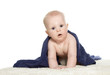 © PaulShlykov - Adorable happy baby in colorful towel