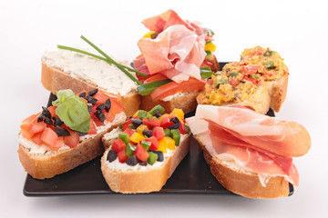 Poster - assortment of bruschetta