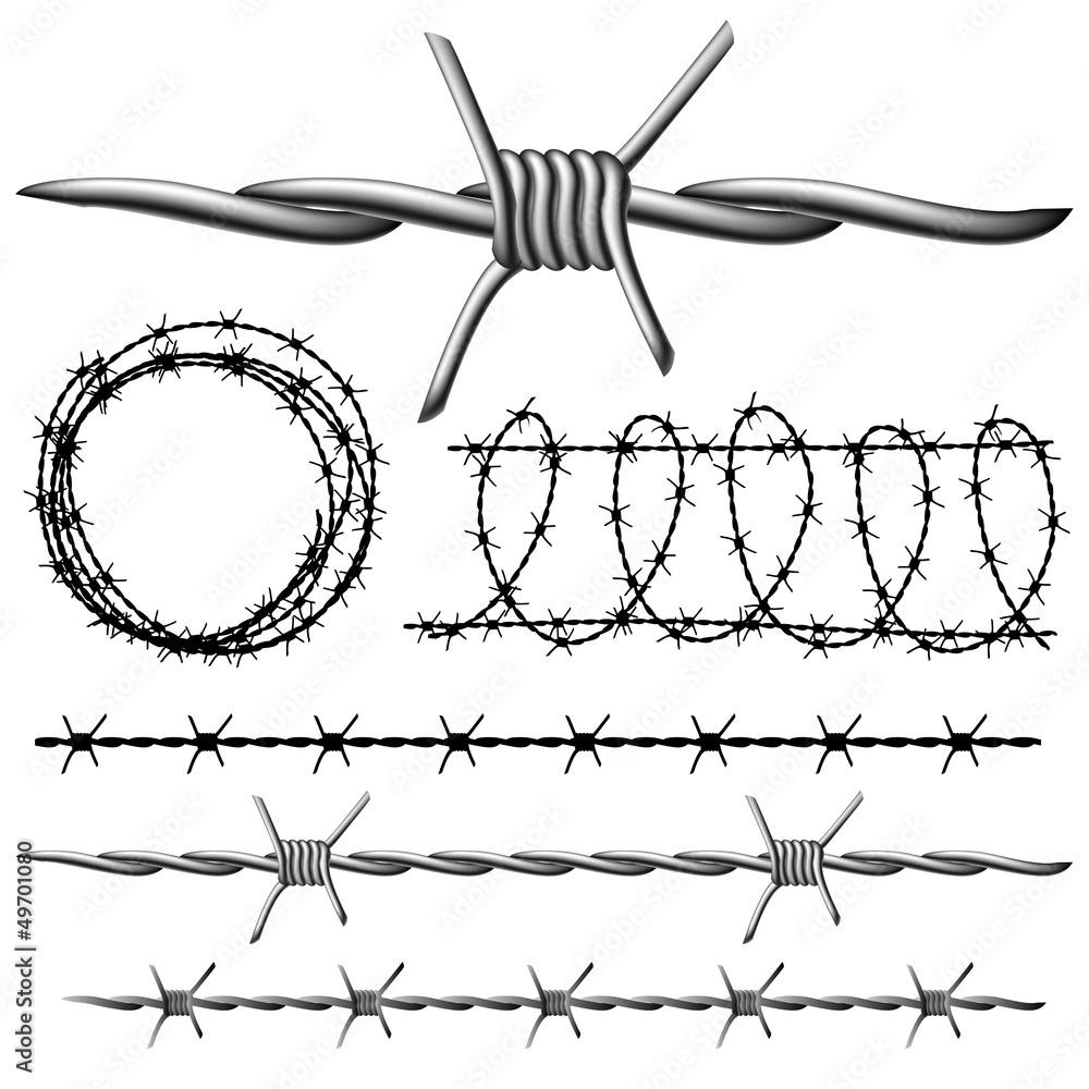 Barbed wire set Stock Vector | Adobe Stock