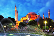 Istanbul Mosque - Hagia Sophia At Night