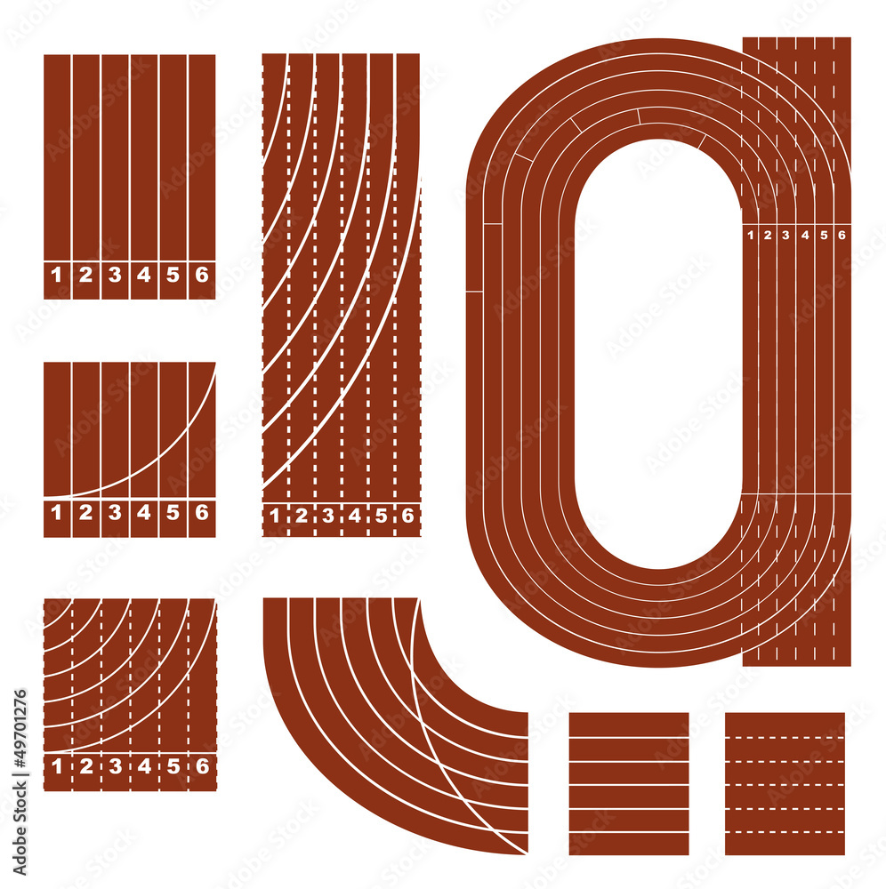 Running track line set Stock Vector | Adobe Stock