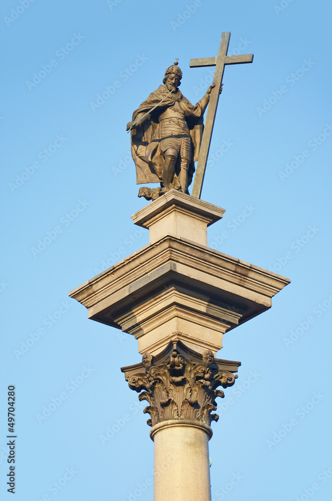 Kings Zygmunt's statue in Warsaw, Poland - obrazy, fototapety, plakaty 