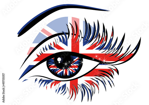 Naklejka na szafę Flags of the Great Britain in beautiful female eye