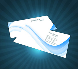 Wall Mural - abstract stylish bright blue business card wave design