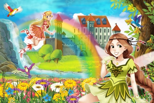 Nowoczesny obraz na płótnie The fairy - Beautiful Manga Girl - illustration