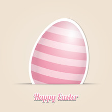 Pink White Striped Easter Egg Card Background