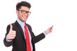 © Viorel Sima - business man shows thumbs up & points