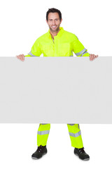 Wall Mural - Happy worker wearing safety jacket