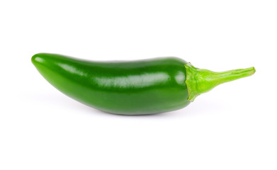 Wall Mural - green Jalapeno pepper isolated on white