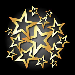 gold stars on a black background