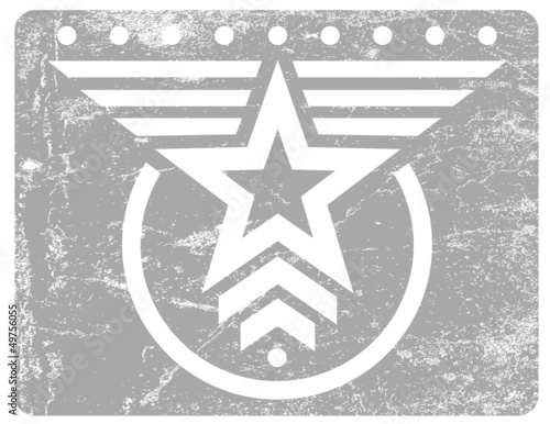 Board z aluminiowym obramowaniem Emblemat grunge stylu wojskowym