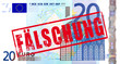 20 Euro Geldschein mit Stempel 