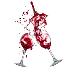 Aufkleber - Red wine splash over white background