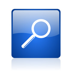 Aufkleber - search blue square glossy web icon on white background