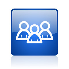Poster - forum blue square glossy web icon on white background