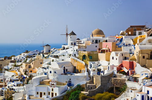 Nowoczesny obraz na płótnie Windmill in Oia at Santorini, Greece