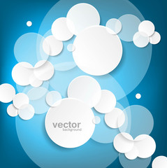 Wall Mural - abstract bubble circles blue colorful background vector