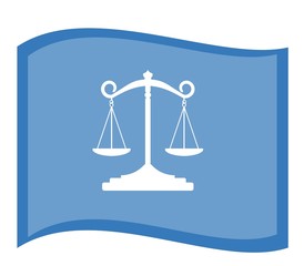 Poster - Balance de la Justice dans un drapeau