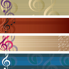 treble clef banner set