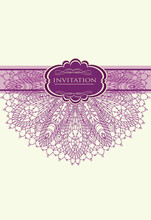 Beautiful Purple Invitation Card Vector