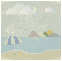 Ventage seaside vector background